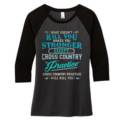 Funny Cross Country Runner Gift For Running Coach Women's Tri-Blend 3/4-Sleeve Raglan Shirt