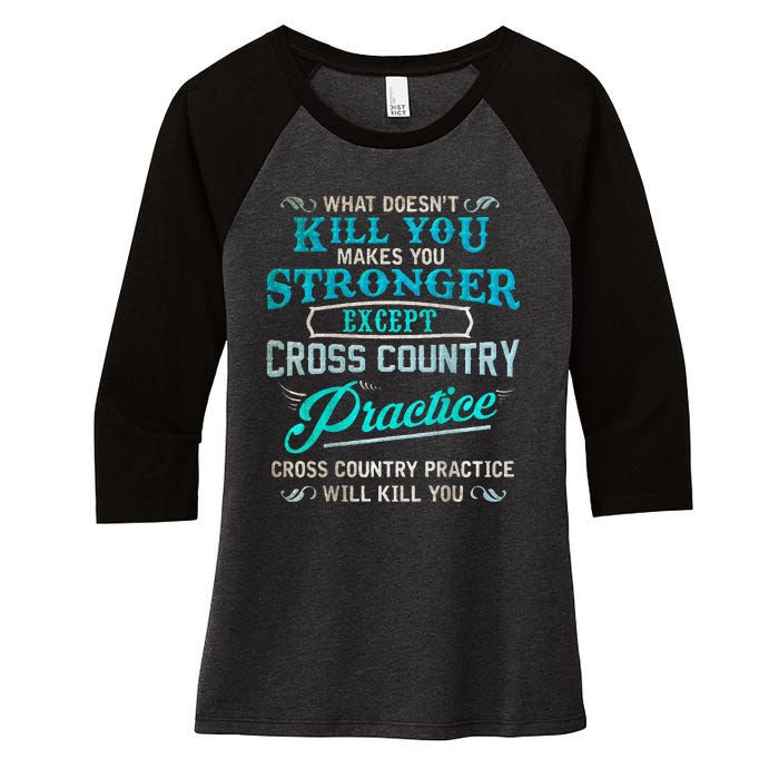 Funny Cross Country Runner Gift For Running Coach Women's Tri-Blend 3/4-Sleeve Raglan Shirt