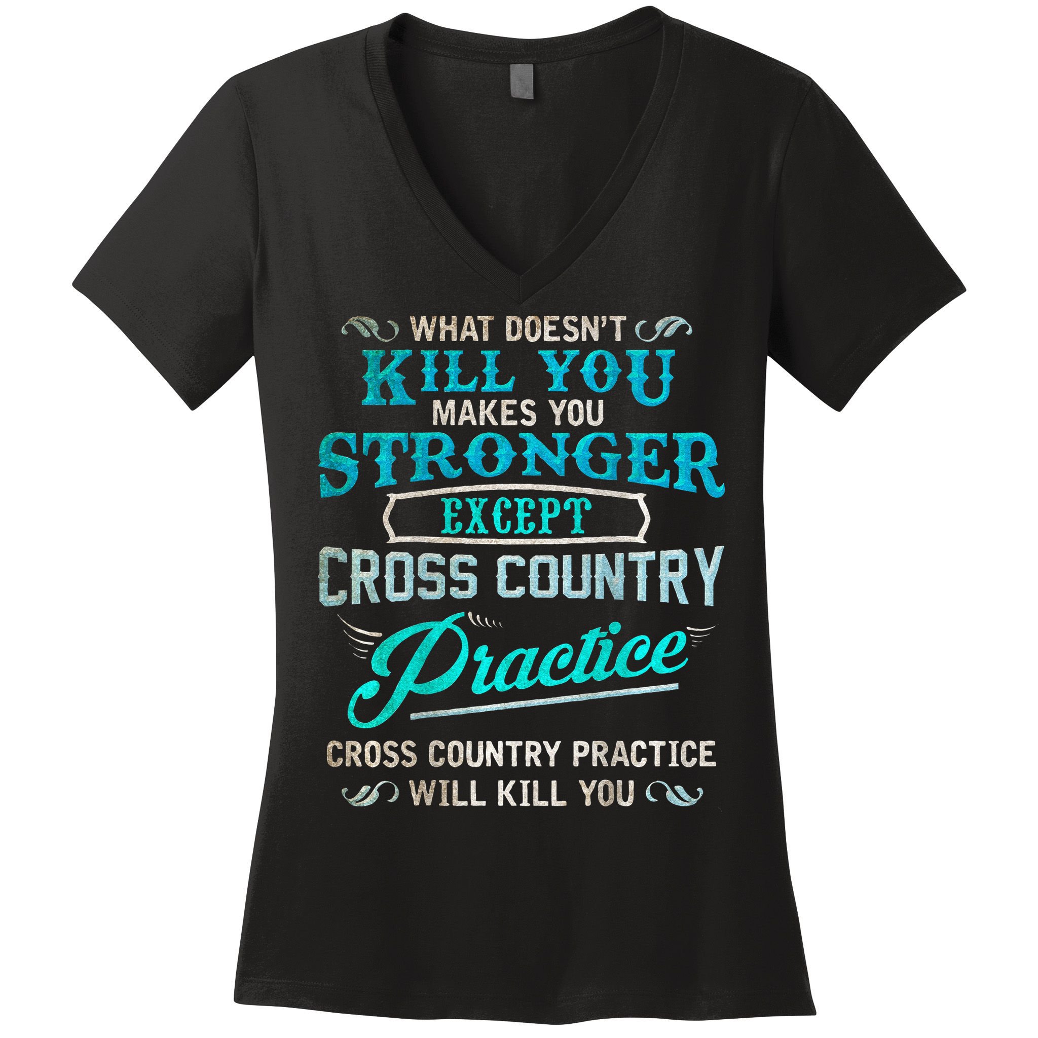 Funny Cross Country Runner Gift For Running Coach Women's V-Neck T-Shirt