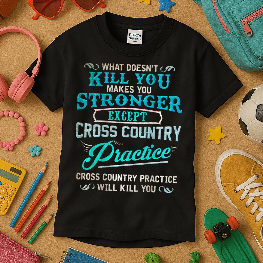 Funny Cross Country Runner Gift For Running Coach Kids T-Shirt
