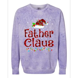 Father Claus Christmas Pajama Matching Family Xmas Lights Meaningful Gift Colorblast Crewneck Sweatshirt