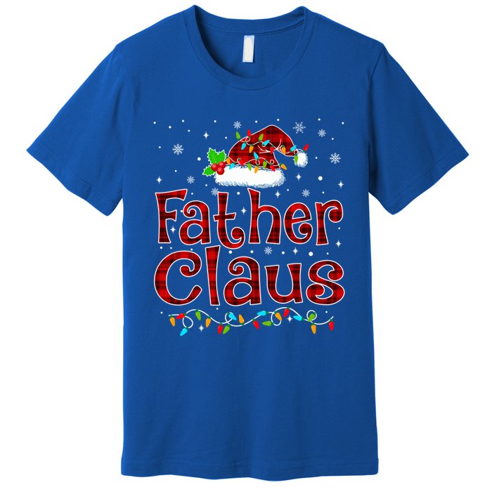 Father Claus Christmas Pajama Matching Family Xmas Lights Meaningful Gift Premium T-Shirt