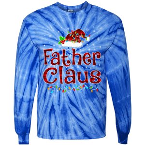 Father Claus Christmas Pajama Matching Family Xmas Lights Meaningful Gift Tie-Dye Long Sleeve Shirt