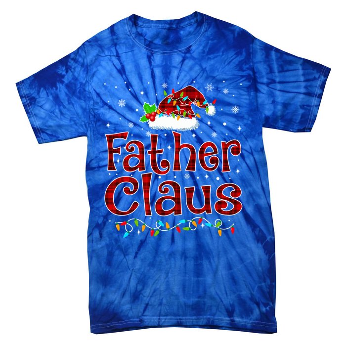 Father Claus Christmas Pajama Matching Family Xmas Lights Meaningful Gift Tie-Dye T-Shirt