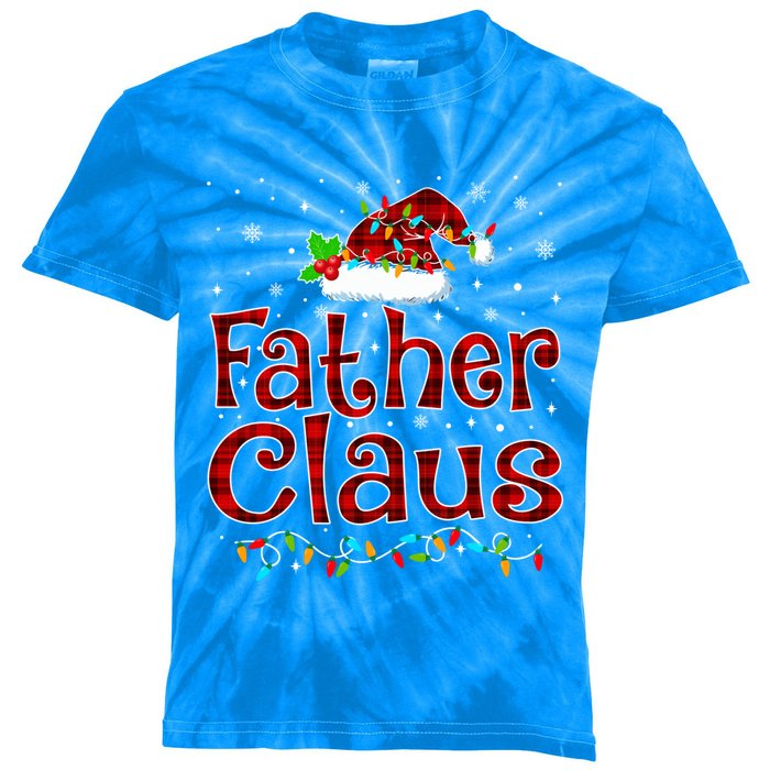 Father Claus Christmas Pajama Matching Family Xmas Lights Meaningful Gift Kids Tie-Dye T-Shirt