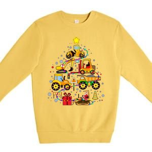 Funny Christmas Construction Vehicles Tree Premium Crewneck Sweatshirt