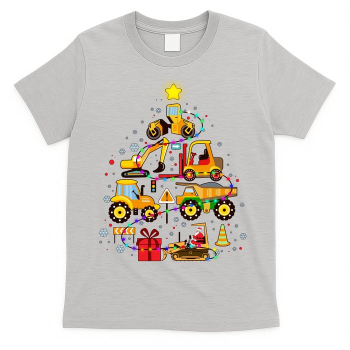 Funny Christmas Construction Vehicles Tree T-Shirt