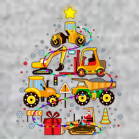 Funny Christmas Construction Vehicles Tree T-Shirt