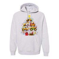 Funny Christmas Construction Vehicles Tree Premium Hoodie