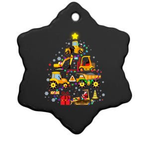 Funny Christmas Construction Vehicles Tree Ceramic Star Ornament