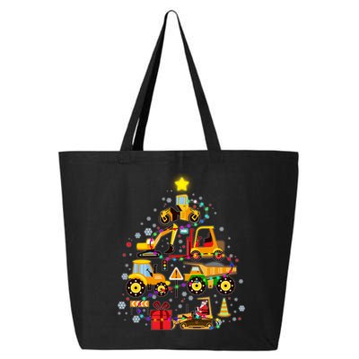 Funny Christmas Construction Vehicles Tree 25L Jumbo Tote