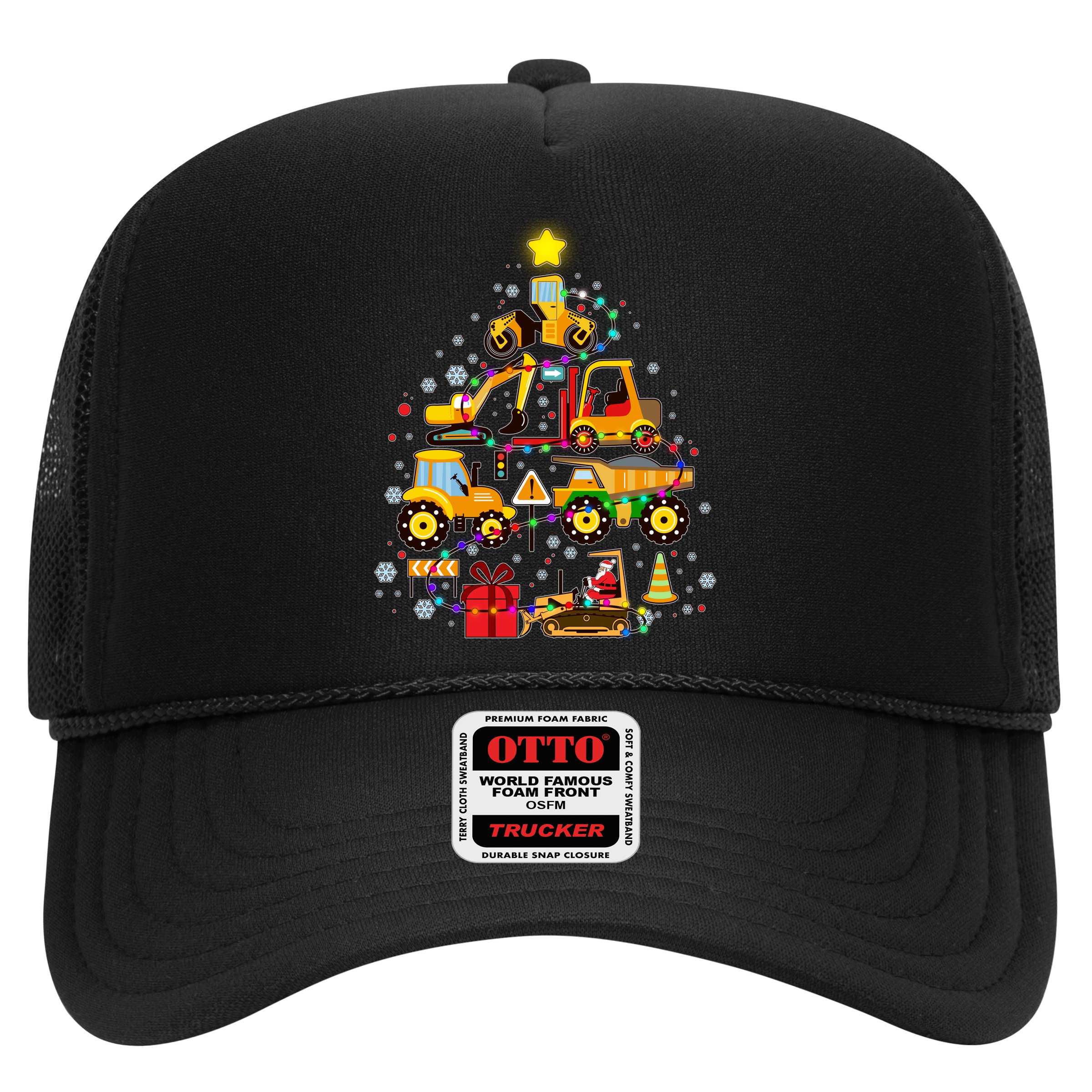 Funny Christmas Construction Vehicles Tree Hat