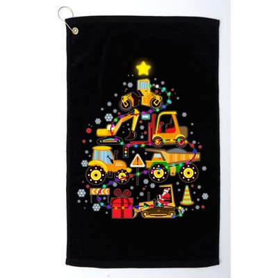 Funny Christmas Construction Vehicles Tree Golf Towel