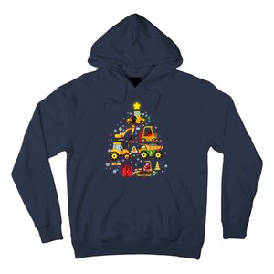 Funny Christmas Construction Vehicles Tree Hoodie