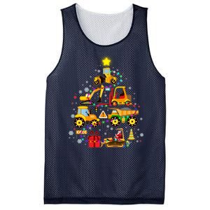 Funny Christmas Construction Vehicles Tree Mesh Reversible Basketball Jersey Tank