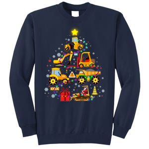 Funny Christmas Construction Vehicles Tree Tall Sweatshirt