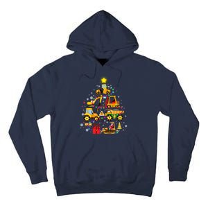 Funny Christmas Construction Vehicles Tree Tall Hoodie