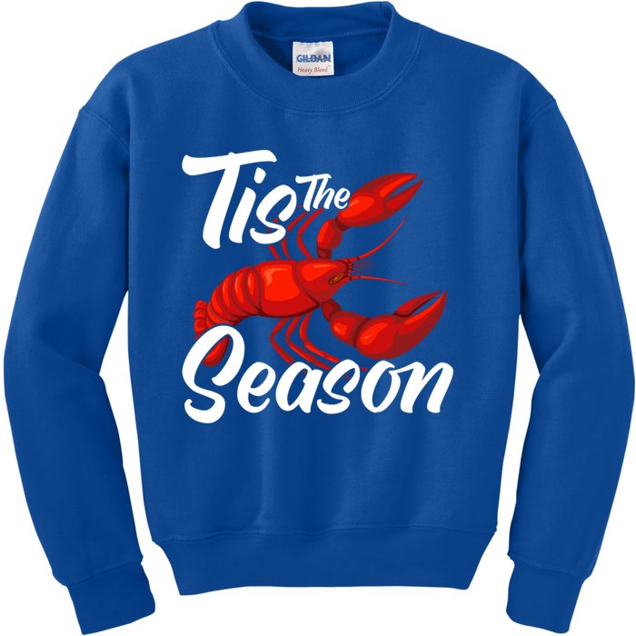 Funny Crayfish Crawfish Boil Tis The Season Gift Kids Sweatshirt