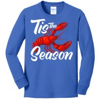 Funny Crayfish Crawfish Boil Tis The Season Gift Kids Long Sleeve Shirt