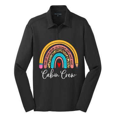 Funny Cabin Crew Rainbow Leopard Travel And Tourism Work Funny Gift Silk Touch Performance Long Sleeve Polo