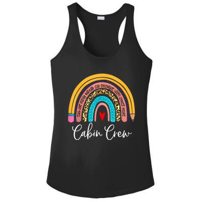 Funny Cabin Crew Rainbow Leopard Travel And Tourism Work Funny Gift Ladies PosiCharge Competitor Racerback Tank