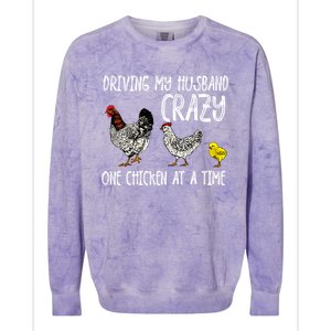 Funny Crazy Chicken Lady Gift For Fowl Animal Lover Gift Colorblast Crewneck Sweatshirt