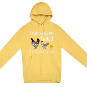 Funny Crazy Chicken Lady Gift For Fowl Animal Lover Gift Premium Pullover Hoodie