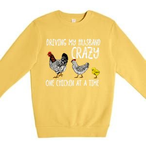 Funny Crazy Chicken Lady Gift For Fowl Animal Lover Gift Premium Crewneck Sweatshirt