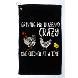 Funny Crazy Chicken Lady Gift For Fowl Animal Lover Gift Platinum Collection Golf Towel