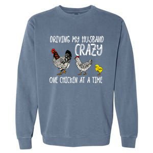 Funny Crazy Chicken Lady Gift For Fowl Animal Lover Gift Garment-Dyed Sweatshirt