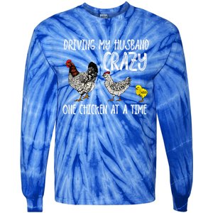 Funny Crazy Chicken Lady Gift For Fowl Animal Lover Gift Tie-Dye Long Sleeve Shirt