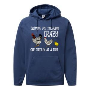 Funny Crazy Chicken Lady Gift For Fowl Animal Lover Gift Performance Fleece Hoodie