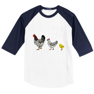 Funny Crazy Chicken Lady Gift For Fowl Animal Lover Gift Baseball Sleeve Shirt