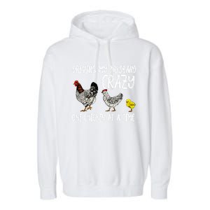 Funny Crazy Chicken Lady Gift For Fowl Animal Lover Gift Garment-Dyed Fleece Hoodie