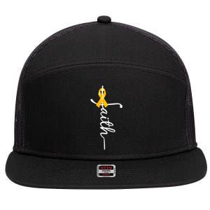 Fath Childhood Cancer Awareness 7 Panel Mesh Trucker Snapback Hat