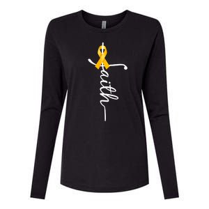 Fath Childhood Cancer Awareness Womens Cotton Relaxed Long Sleeve T-Shirt