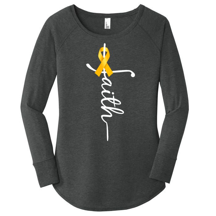 Fath Childhood Cancer Awareness Women's Perfect Tri Tunic Long Sleeve Shirt