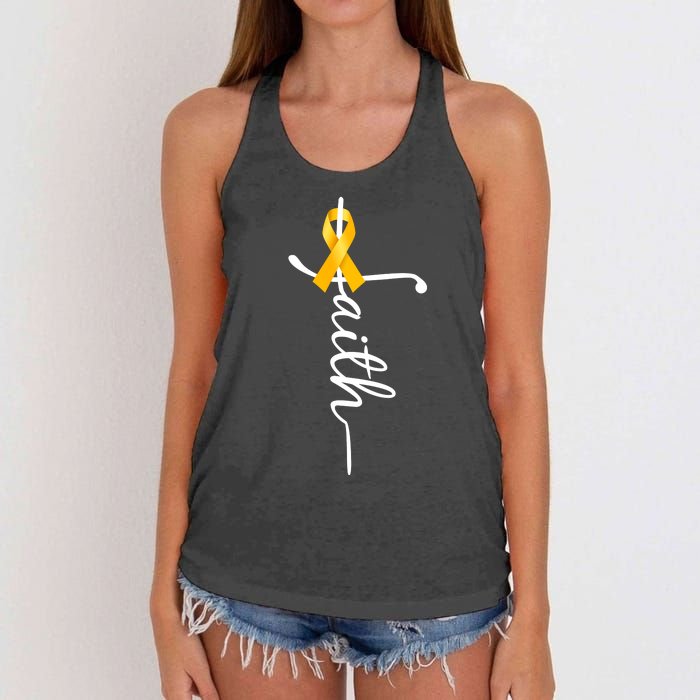 Fath Childhood Cancer Awareness Women's Knotted Racerback Tank