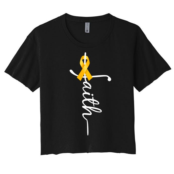 Fath Childhood Cancer Awareness Women's Crop Top Tee