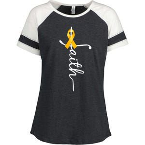 Fath Childhood Cancer Awareness Enza Ladies Jersey Colorblock Tee