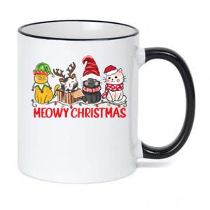 Funny Christmas Cats Cute Kitten Cats Santa Hat Xmas 11oz Black Color Changing Mug