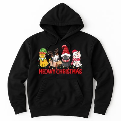 Funny Christmas Cats Cute Kitten Cats Santa Hat Xmas Hoodie