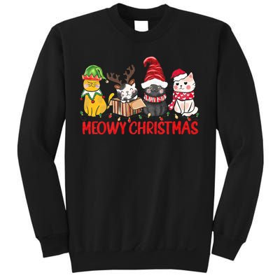 Funny Christmas Cats Cute Kitten Cats Santa Hat Xmas Sweatshirt