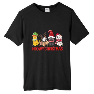 Funny Christmas Cats Cute Kitten Cats Santa Hat Xmas Tall Fusion ChromaSoft Performance T-Shirt