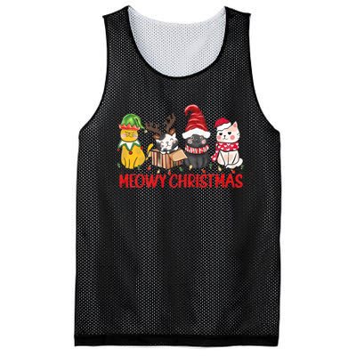 Funny Christmas Cats Cute Kitten Cats Santa Hat Xmas Mesh Reversible Basketball Jersey Tank