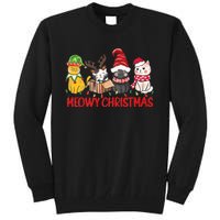 Funny Christmas Cats Cute Kitten Cats Santa Hat Xmas Tall Sweatshirt