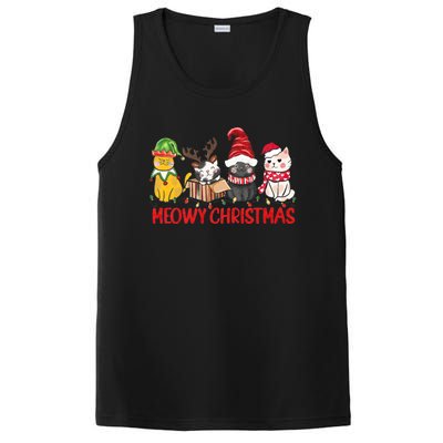 Funny Christmas Cats Cute Kitten Cats Santa Hat Xmas PosiCharge Competitor Tank