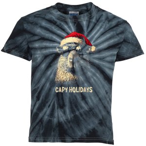 Funny Christmas Capy Holidays Xmas Capybara Kids Tie-Dye T-Shirt