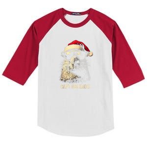 Funny Christmas Capy Holidays Xmas Capybara Kids Colorblock Raglan Jersey