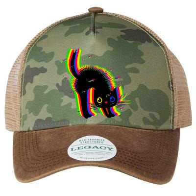 Funny Cute Colorful Glitch Cat Legacy Tie Dye Trucker Hat
